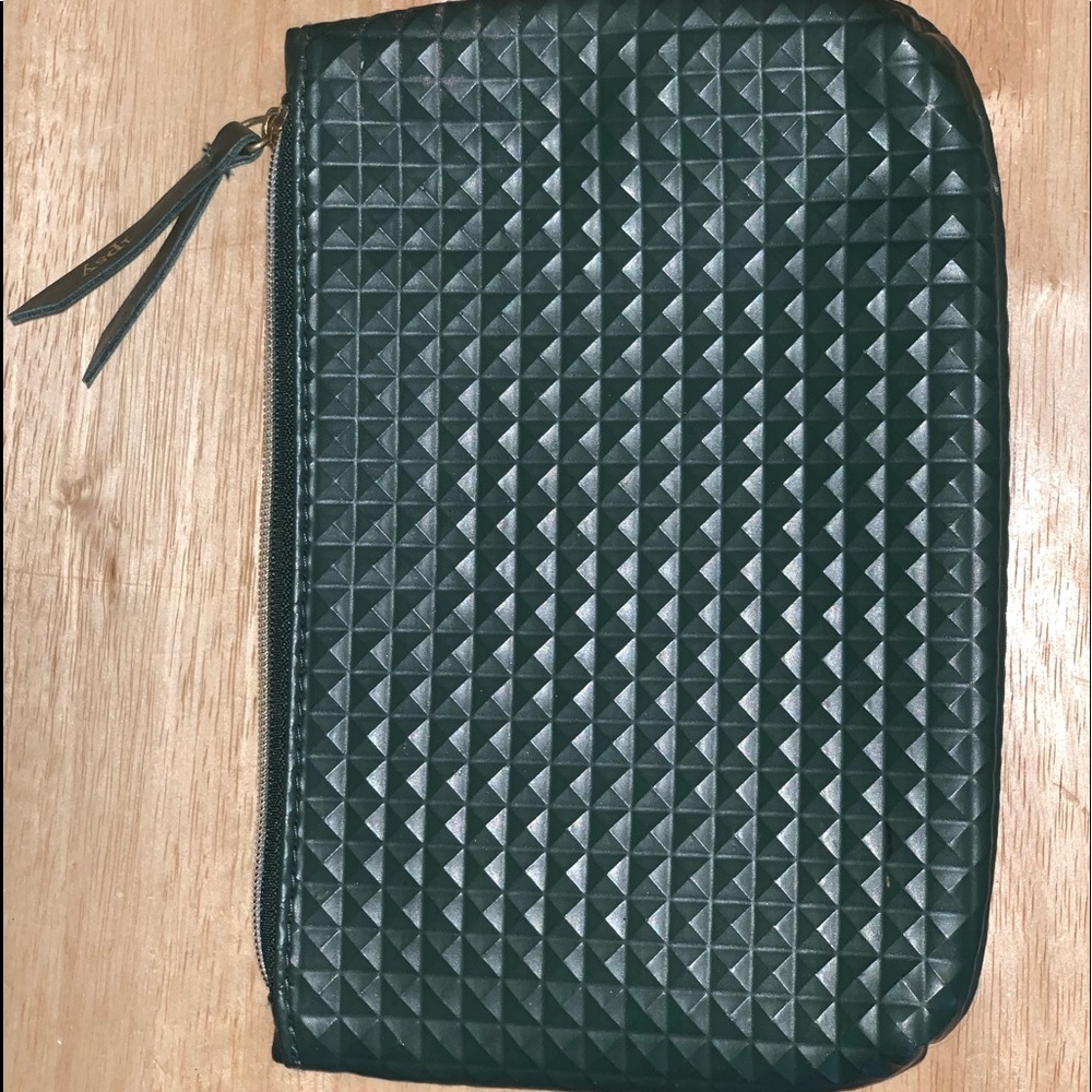Small green makeup bag